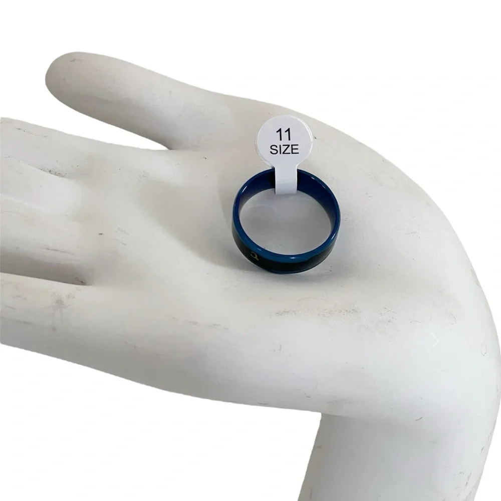Men’s Celsius Body Temperature Blue and Black Ring Size 11